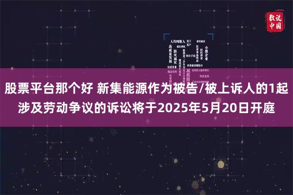 股票平台那个好 新集能源作为被告/被上诉人的1起涉及劳动争议的诉讼将于2025年5月20日开庭